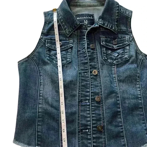 Maurices Blue Denim Vest Women’s size medium - Picture 5 of 7